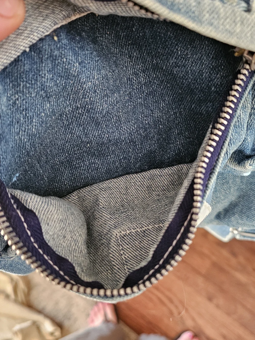 Vintage Esprit Denim Backpack Acid Wash Jean Drawstring 80s 90s